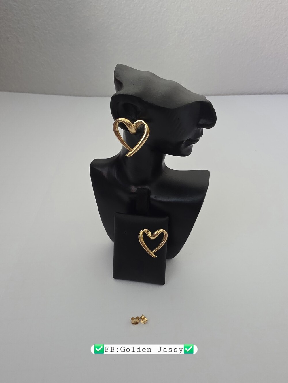18K Real Gold Crazy Heart Stud